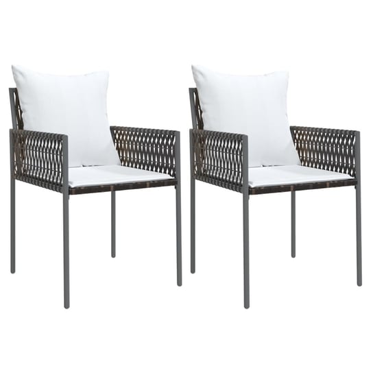 Krzesła ogrodowe z poduszkami, 2 szt., brązowe, 54 vidaXL