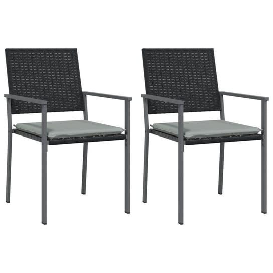 Krzesła ogrodowe z poduszkami, 2 szt., czarne, 54x vidaXL