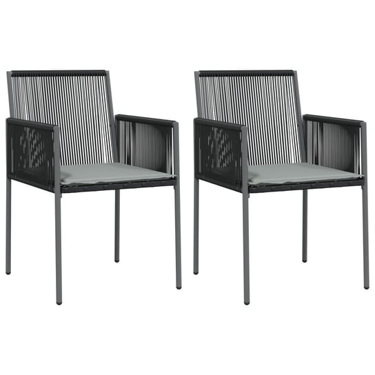 Krzesła ogrodowe z poduszkami, 2 szt., czarne, 54x vidaXL