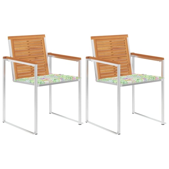Krzesła ogrodowe z poduszkami, 2 szt., drewno akacjowe i stal vidaXL