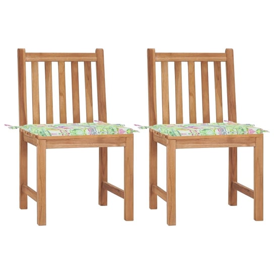 Krzesła ogrodowe z poduszkami, 2 szt., lite drewno tekowe vidaXL