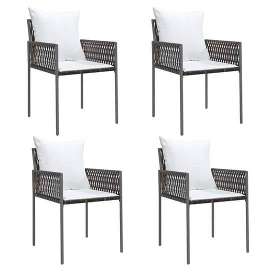 Krzesła ogrodowe z poduszkami, 4 szt., brązowe, 54 vidaXL