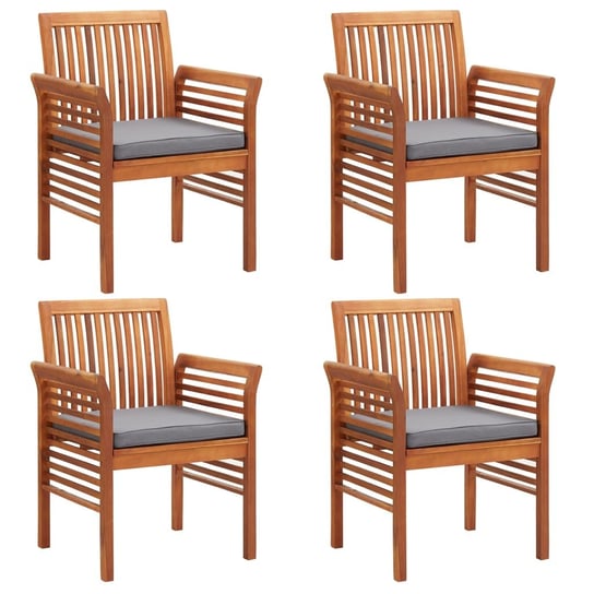Krzesła ogrodowe z poduszkami, 4 szt., lite drewno akacjowe vidaXL