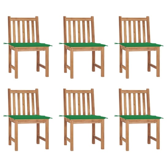 Krzesła ogrodowe z poduszkami, 6 szt., lite drewno tekowe vidaXL