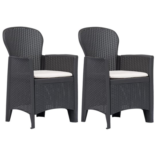Krzesła ogrodowe z poduszkami VIDAXL, brązowe, 2 szt. vidaXL