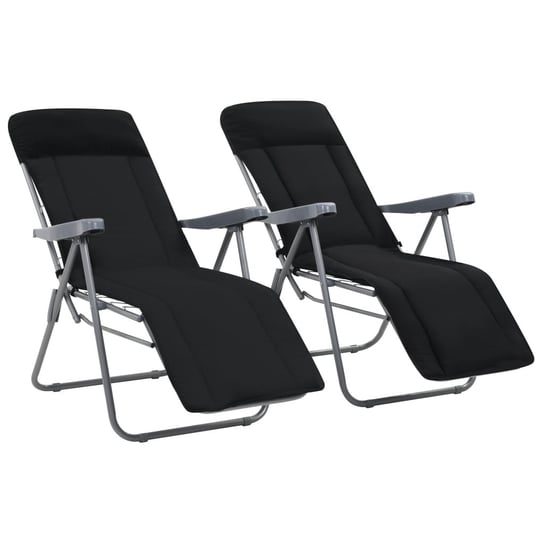 Krzesła ogrodowe z poduszkami VIDAXL, czarne, 2 szt., 58x73x107 cm vidaXL