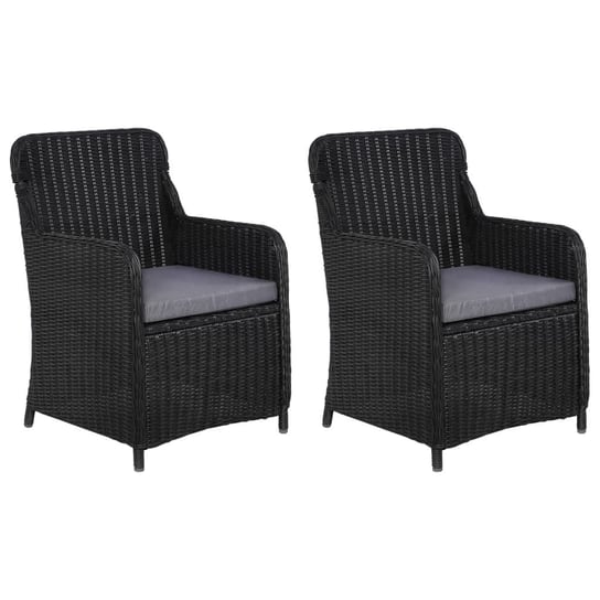Krzesła ogrodowe z poduszkami VIDAXL, czarne, 2 szt. vidaXL