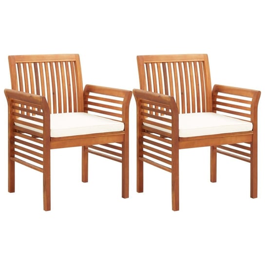 Krzesła ogrodowe z poduszkami VIDAXL, kremowe, 2 szt. vidaXL