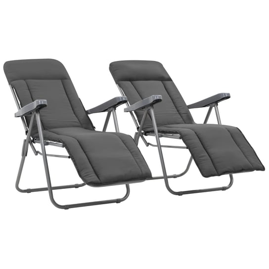 Krzesła ogrodowe z poduszkami VIDAXL, szare, 2 szt., 58x73x107 cm vidaXL