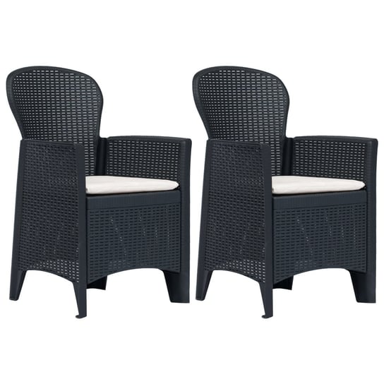 Krzesła ogrodowe z poduszkami VIDXL, antracytowe, 2 szt. vidaXL
