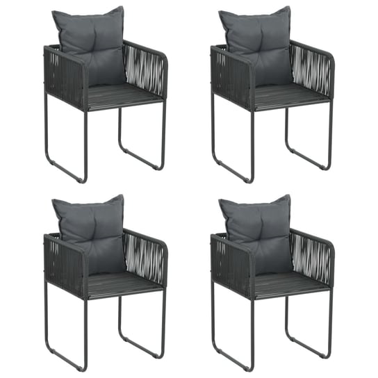 Krzesła ogrodowe z rattanu PE - czarne, 51,5x51,5x Inna marka