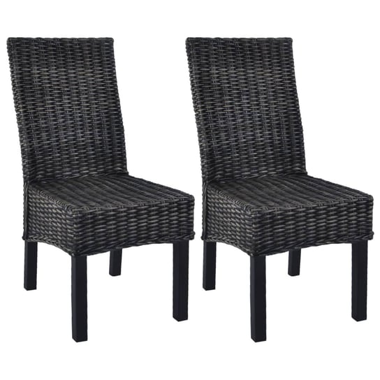 Krzesła rattanowe Kubu, czarne, 46x61x93 cm, 2 szt Inna marka