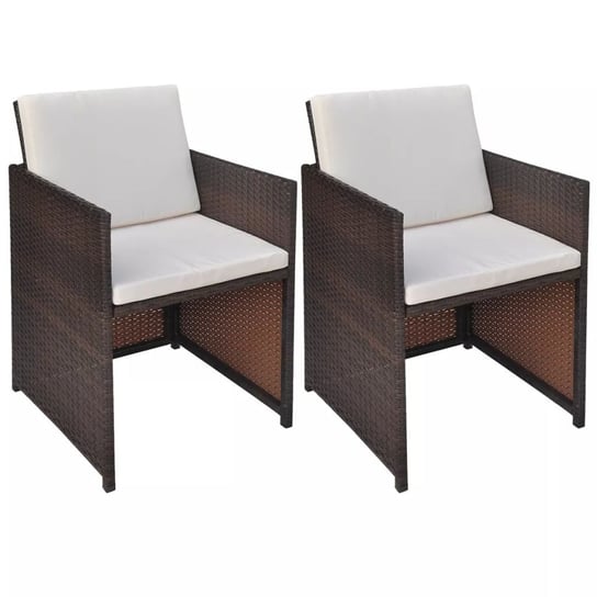 Krzesła rattanowe vidaXL, białe, 52x56x85 cm, 2 sztuki vidaXL