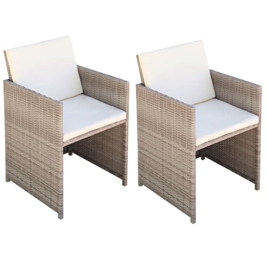 Krzesła rattanowe vidaXL, szare, 52x56x85 cm, 2 sztuki vidaXL