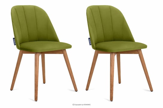 Krzesła skandynawskie welur zielone 2szt BAKERI Konsimo Konsimo