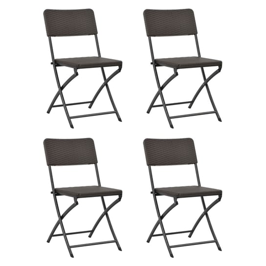 Krzesła składane ogrodowe, 4 szt., brązowe, 45x54x81 cm vidaXL