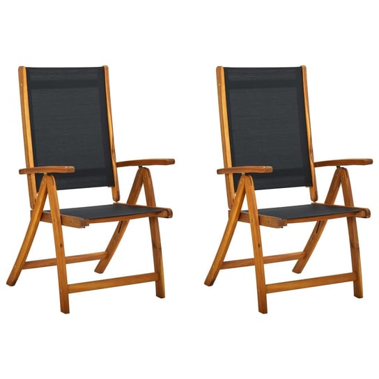 Krzesła składane VIDAXL, czarne, 57,5x72x109 cm, 2 sztuki vidaXL
