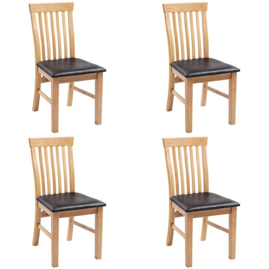 Krzesła skórzane VIDAXL, 4 sztuki, brązowe, 51,5x45x92 cm vidaXL