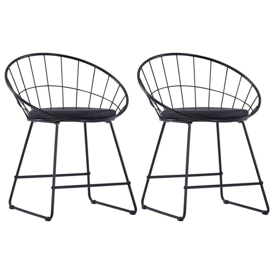 Krzesła stalowe z poduszkami, czarne, 58x51x72,5 c / AAALOE Inna marka