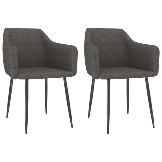 Krzesła stołowe, 2 szt., ciemnoszare, tapicerowane tkaniną vidaXL
