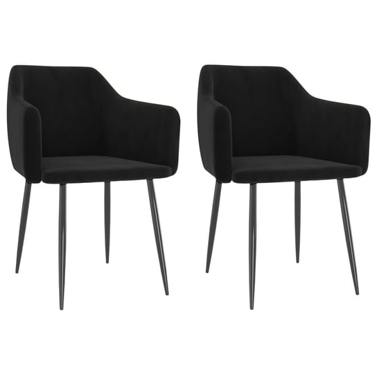 Krzesła stołowe, 2 szt., czarne, aksamitne vidaXL