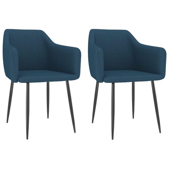 Krzesła stołowe, 2 szt., niebieskie, tapicerowane tkaniną vidaXL