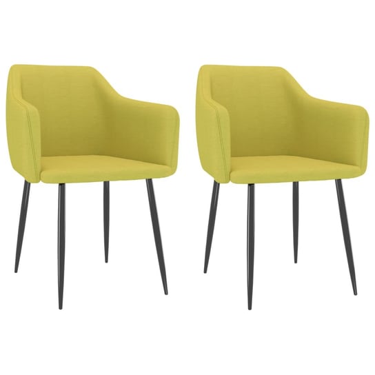 Krzesła stołowe, 2 szt., zielone, tapicerowane tkaniną vidaXL