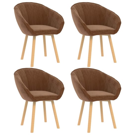 Krzesła stołowe, 4 szt., brązowe, aksamitne vidaXL