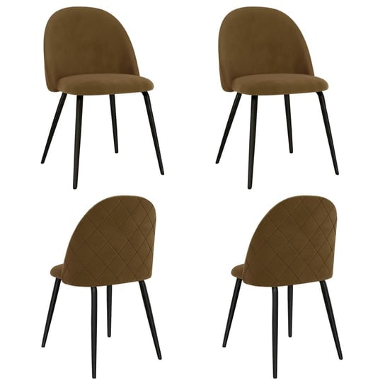 Krzesła stołowe, 4 szt., brązowe, tapicerowane tkaniną vidaXL