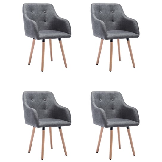 Krzesła stołowe, 4 szt., ciemnoszare, tapicerowane tkaniną vidaXL