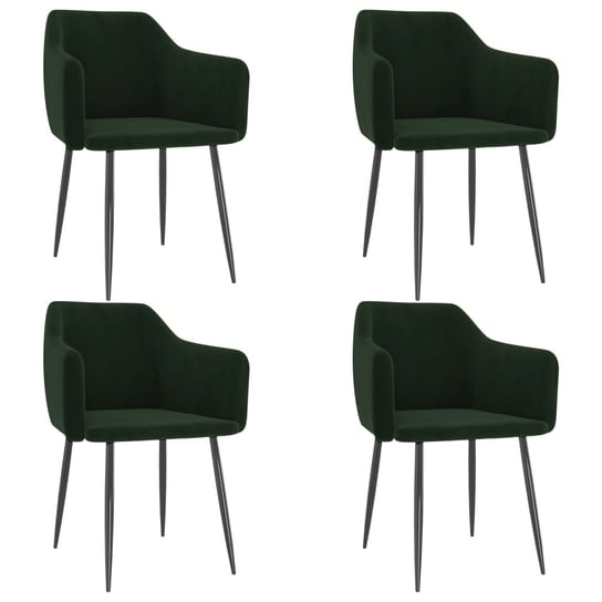 Krzesła stołowe, 4 szt., ciemnozielone, obite aksamitem vidaXL