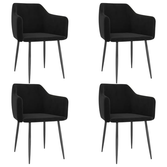 Krzesła stołowe, 4 szt., czarne, obite aksamitem vidaXL