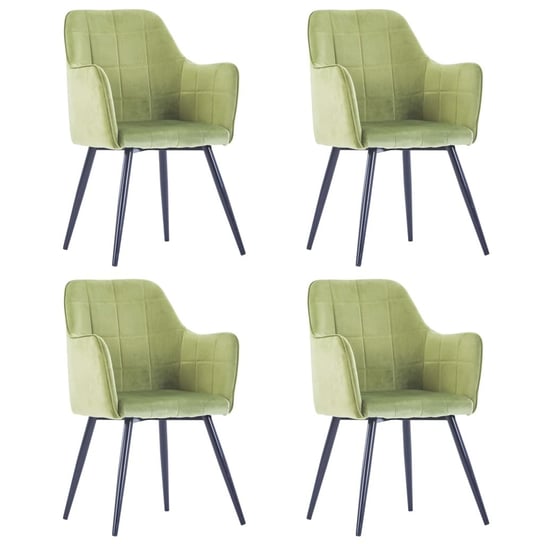 Krzesła stołowe, 4 szt., jasnozielone, aksamitne vidaXL