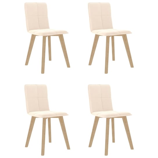 Krzesła stołowe, 4 szt., kremowe, tapicerowane tkaniną vidaXL
