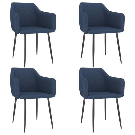 Krzesła stołowe, 4 szt., niebieskie, tapicerowane tkaniną vidaXL