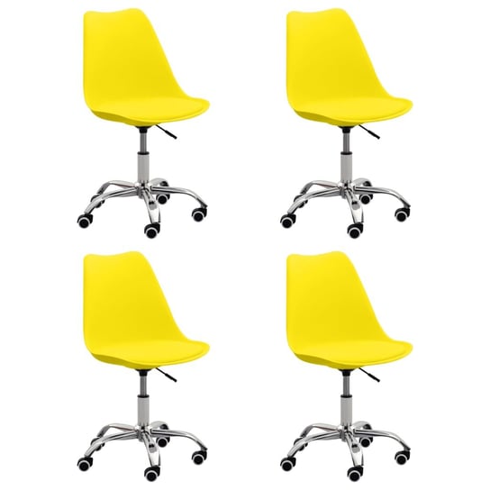 Krzesła stołowe, 4 szt., żółte, sztuczna skóra vidaXL