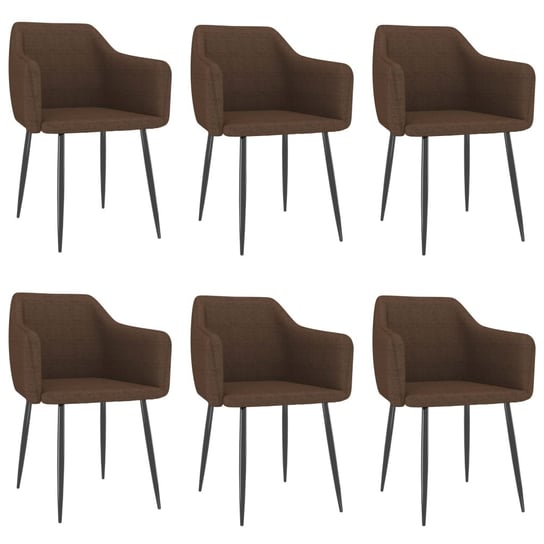 Krzesła stołowe, 6 szt., brązowe, tapicerowane tkaniną vidaXL