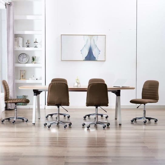 Krzesła stołowe, 6 szt., brązowe, tapicerowane tkaniną vidaXL