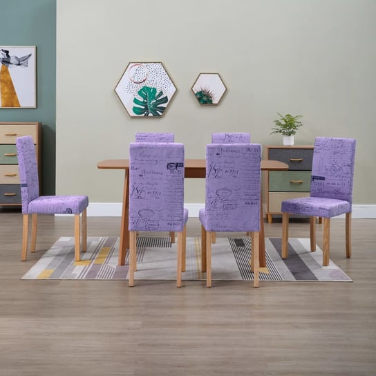 Krzesła stołowe, 6 szt., fioletowe, tkanina vidaXL