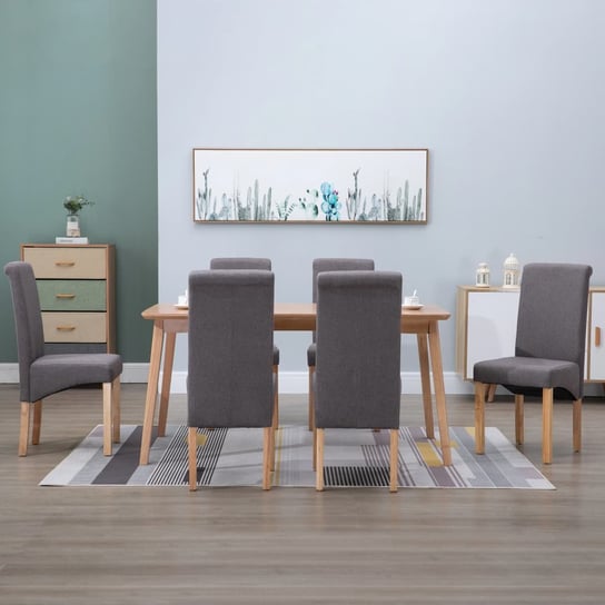 Krzesła stołowe, 6 szt., kolor taupe, tapicerowane tkaniną vidaXL