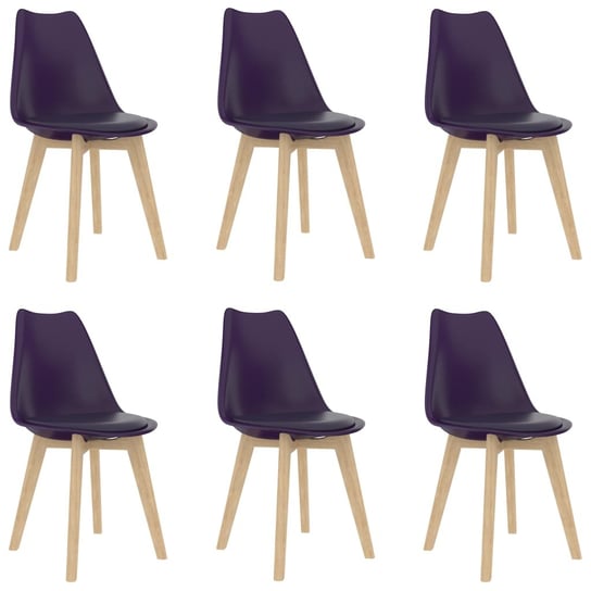 Krzesła stołowe, 6 szt., lilaróż, plastik vidaXL