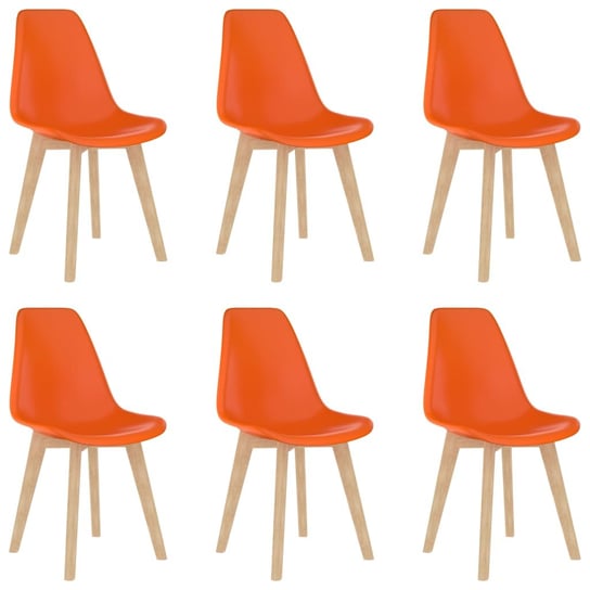 Krzesła stołowe, 6 szt., pomarańczowe, plastik vidaXL