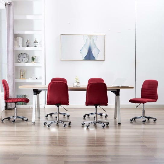Krzesła stołowe, 6 szt., winna czerwień, tapicerowane tkaniną vidaXL