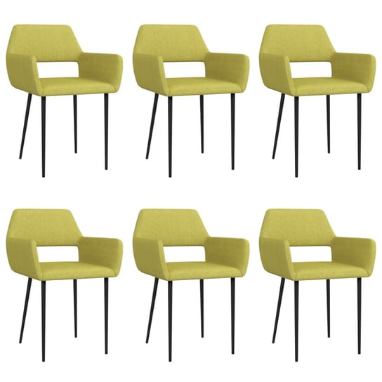 Krzesła stołowe, 6 szt., zielone, tapicerowane tkaniną vidaXL