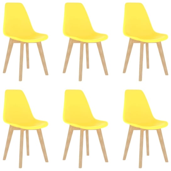 Krzesła stołowe, 6 szt., żółte, plastik vidaXL