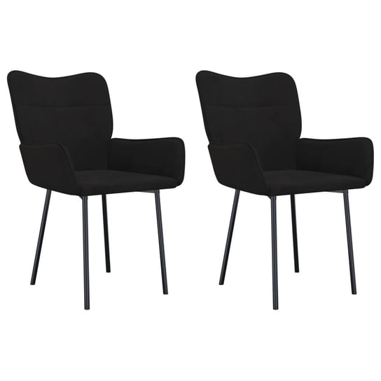 Krzesła stołowe aksamitne 55x58,5x81,5 cm, czarne / AAALOE Inna marka