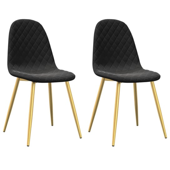 Krzesła stołowe aksamitne czarne 45x53,5x87cm / AAALOE Inna marka