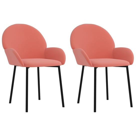 Krzesła stołowe aksamitne różowe 58x57x78,5 cm Inna marka