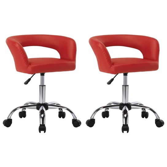 Krzesła stołowe czerwone, sztuczna skóra, 54x54x62 / AAALOE Inna marka