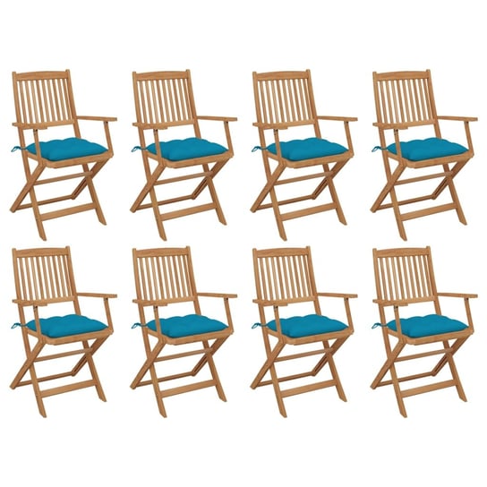 Krzesła stołowe drewniane 8 szt. z poduszkami, jas Inna marka